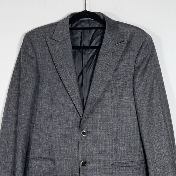 Canali Milano Wool Blazer Mens Sz 52R Gray 2 Button Single Vent - Picture 2 of 15